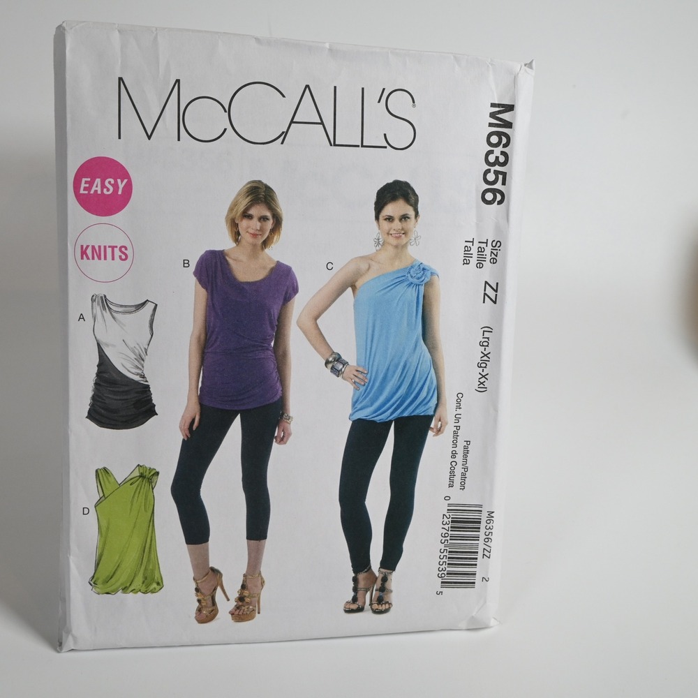 McCall's M6356 Sewing Pattern Misses Tops Women ZZ Lrg-Xlg-Xxl Uncut FF